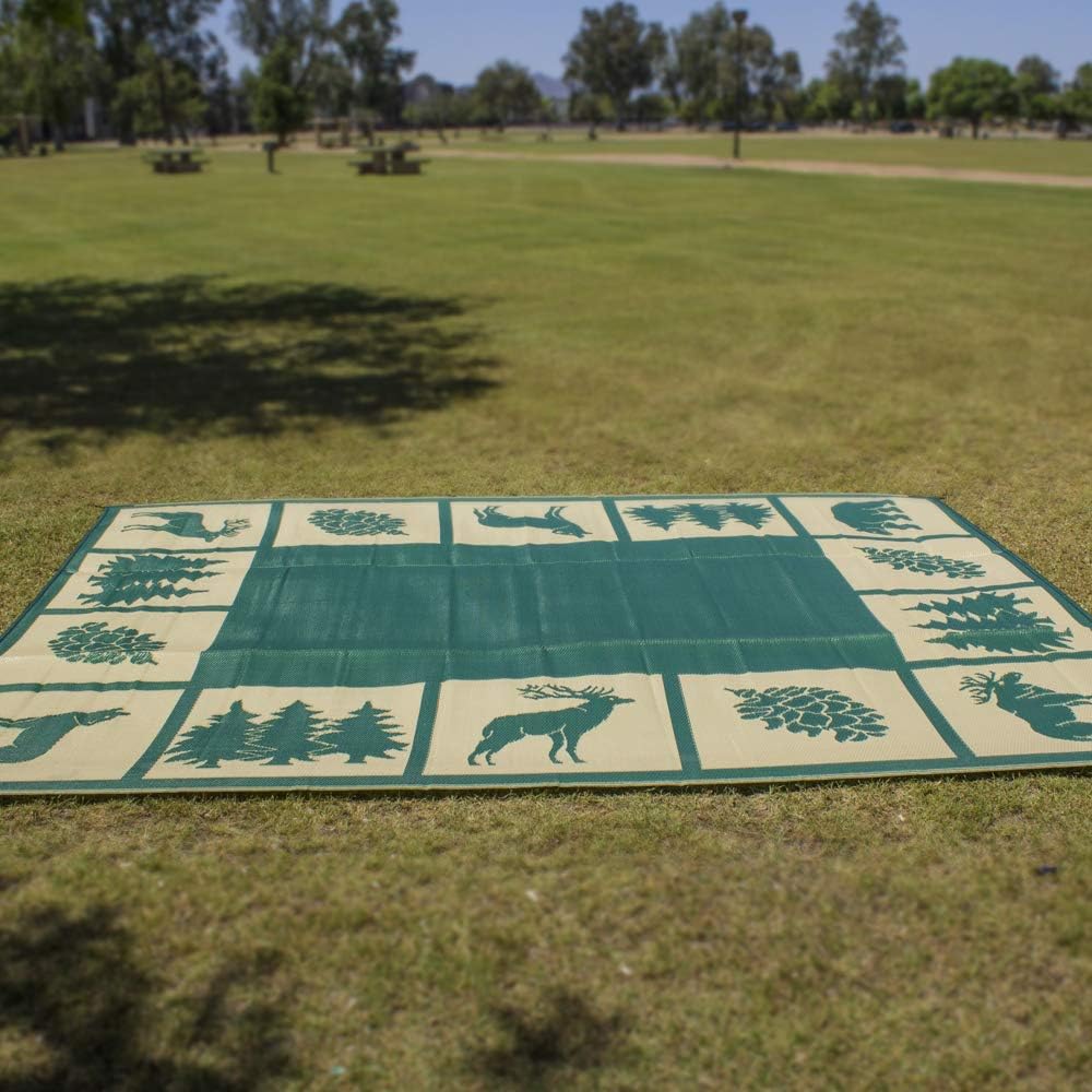 Tapete reversible 6x9ft plástico paja para exteriores RV