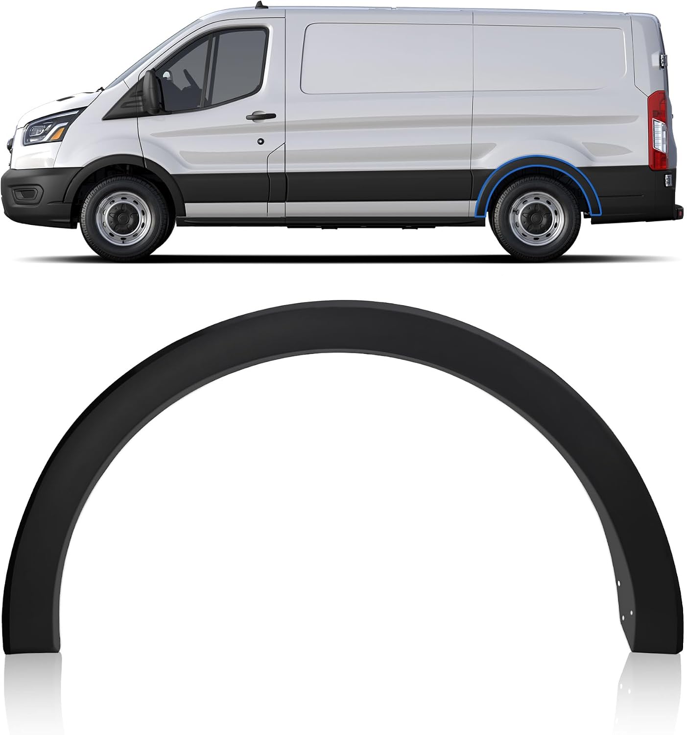 Moldura guardabarros trasero izq comp Transit 23