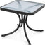 Mesa bistró patio 20" vidrio templado acero negro