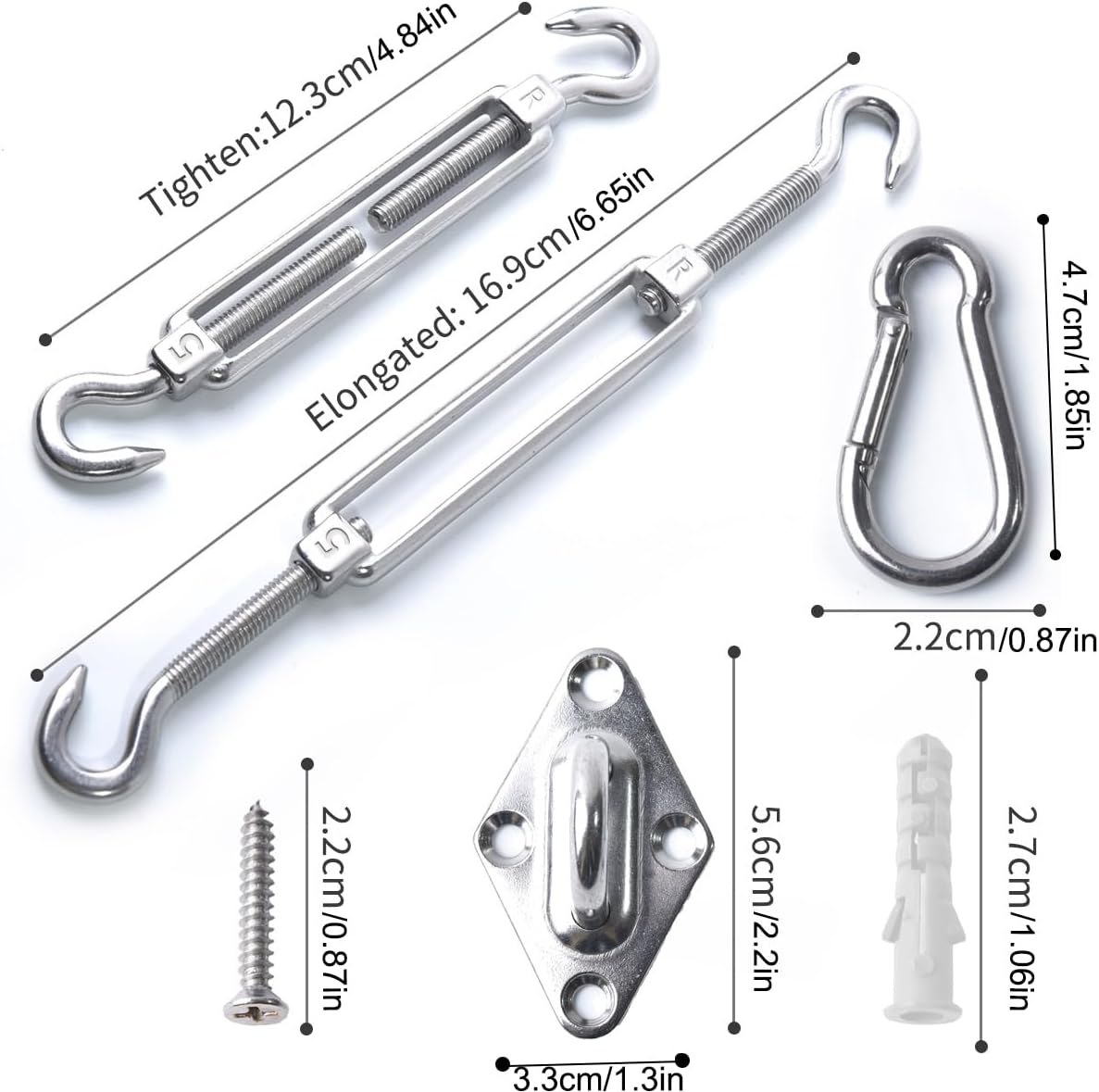 Kit 12 Pzas Accesorios Toldo Acero Inox 304