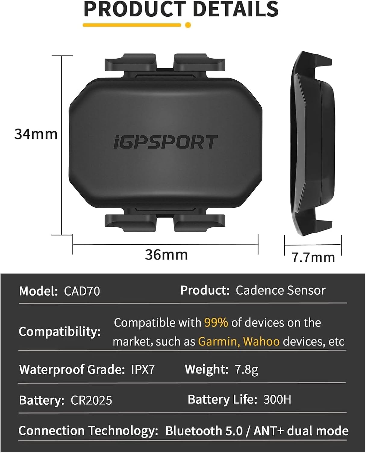 Sensor Velocidad Cadencia Bluetooth ANT Ciclismo