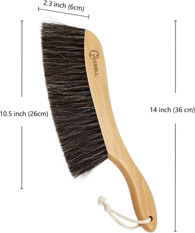 Cepillo cerdas caballo para limpieza hogar con mango madera