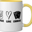 Taza Cerámica Juego de Cribbage Amarillo/Blanco