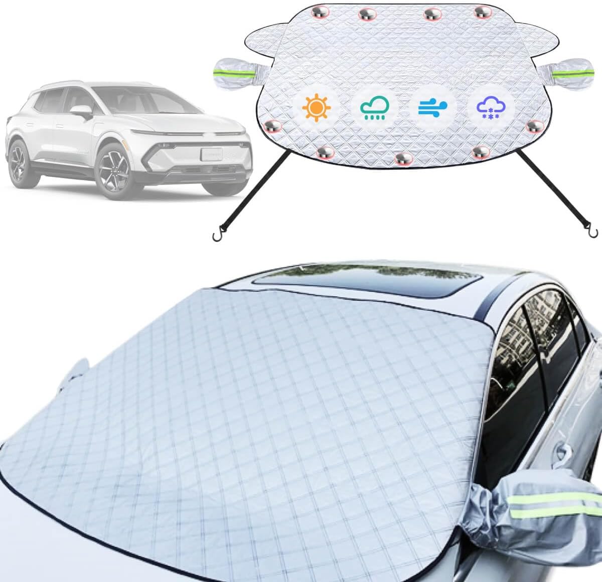 Funda parabrisas Chevy Equinox 2016 magnética 4 capas