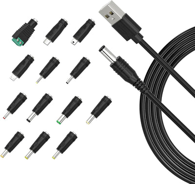 Cable USB a CC 5V con 13 adaptadores USB-C/Micro-USB 3A