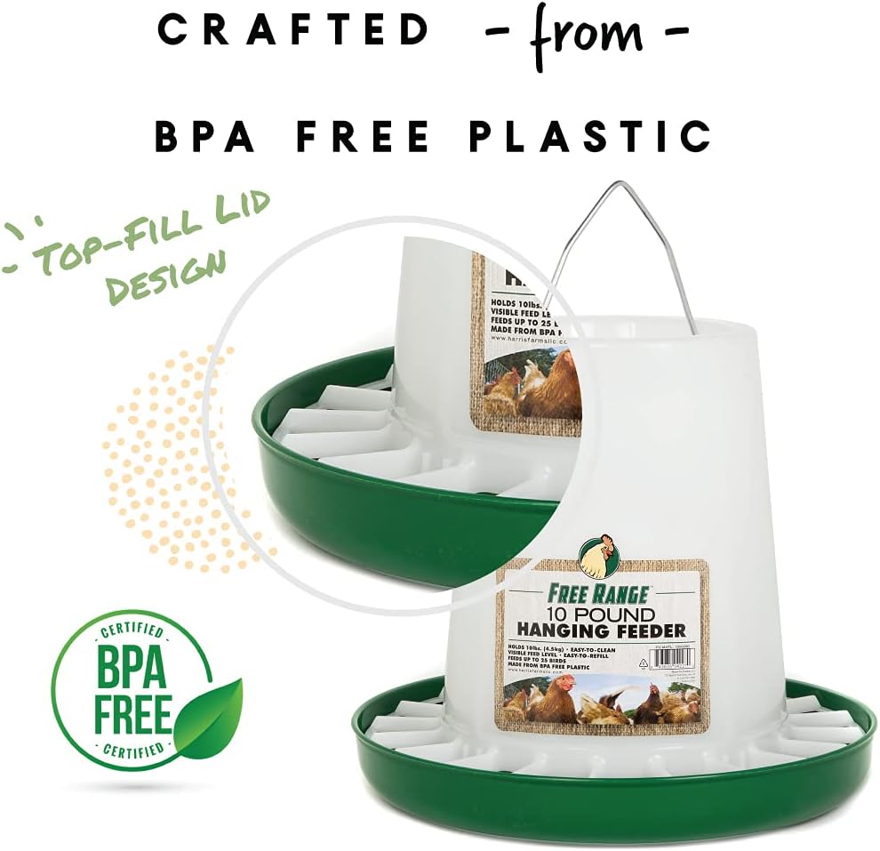 Comedero colgante plástico para aves 10lb base giratoria