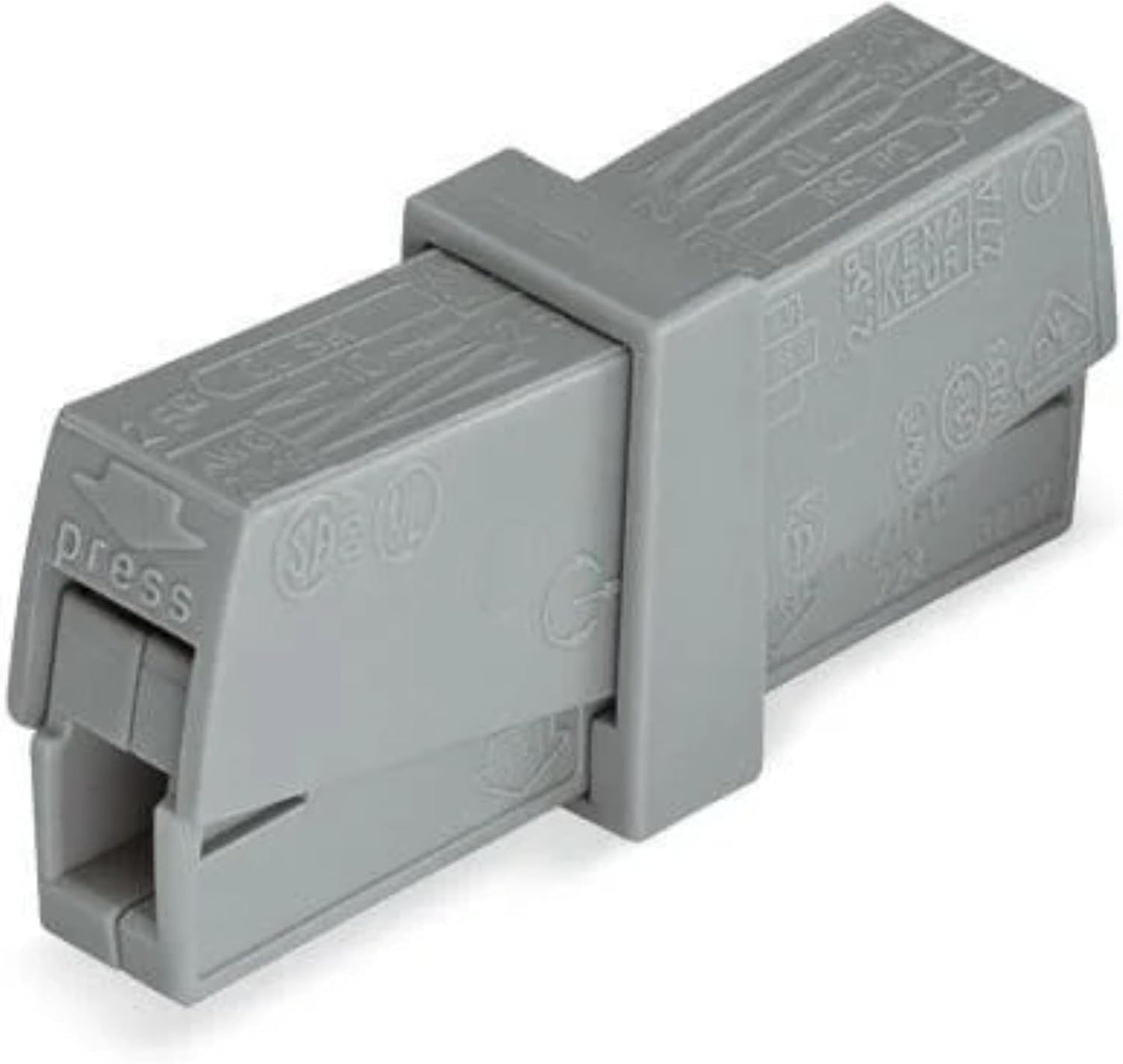 Conector iluminación 1 polo doble apriete gris