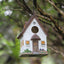 Casa colgante resina para pájaros azules jardín