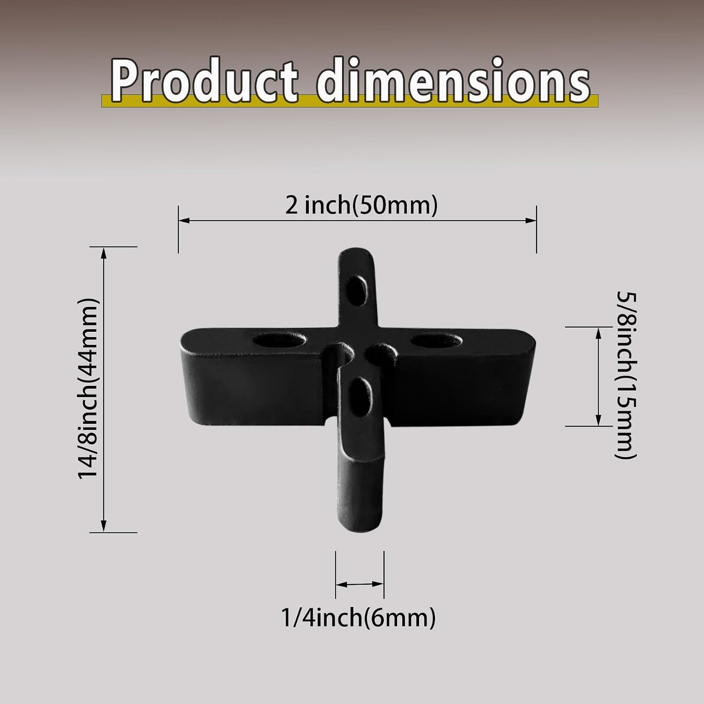 Espaciador nivelación negro para pavimento jardín 1/4x5/8pulg