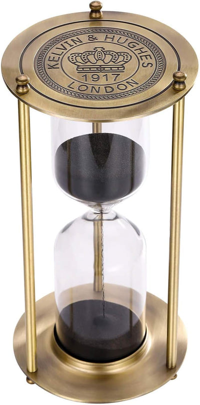 Reloj arena vintage latón temporizador 15-60 min decoración