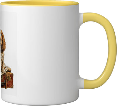 Taza Cerámica Perros de Caza Amarillo/Blanco