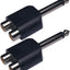 Adaptador RCA macho a doble hembra 0.250pulg set 2