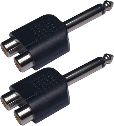 Adaptador RCA macho a doble hembra 0.250pulg set 2