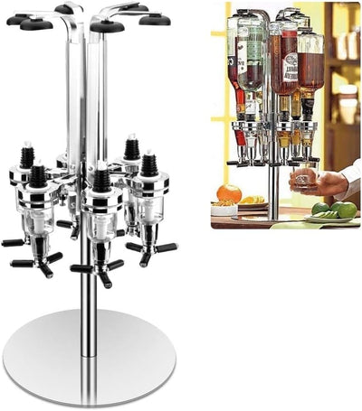 Dispensador licor giratorio acero inox 6 botellas