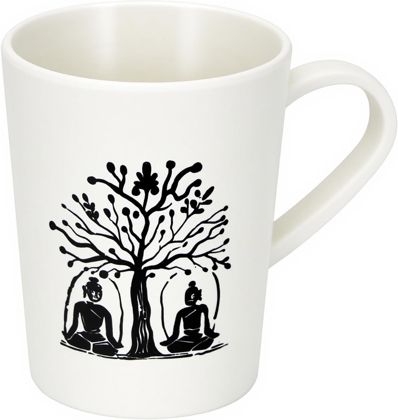 Taza bambú 12oz patrón yoga retro vaso irrompible