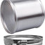 Conector tubo silicona aluminio 4" abrazaderas acero inox