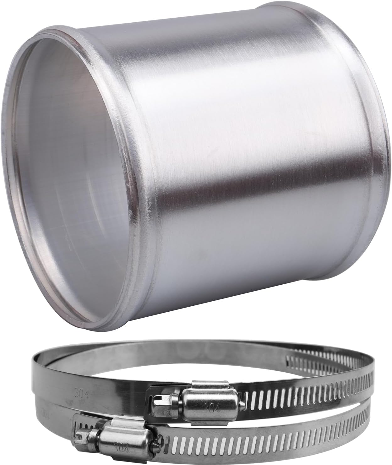Conector tubo silicona aluminio 4" abrazaderas acero inox
