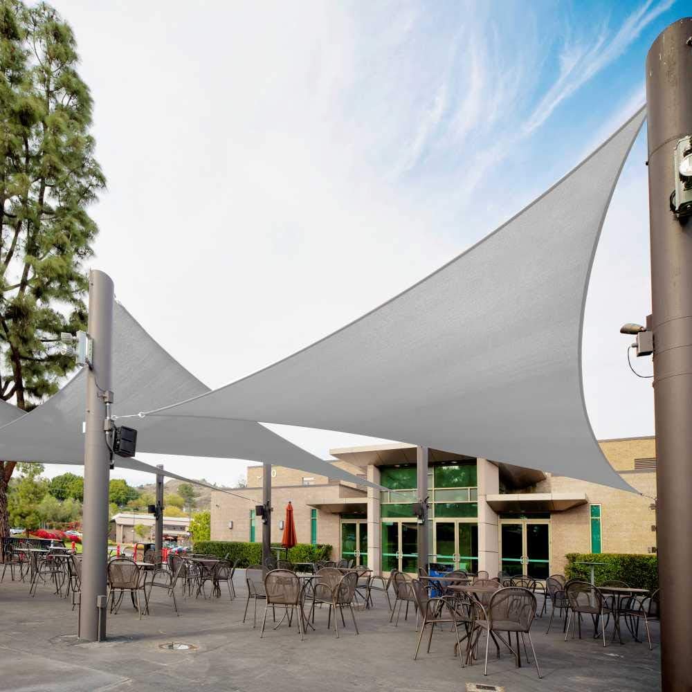 Toldo triangular gris 20x20x20ft tela para patio UPF50