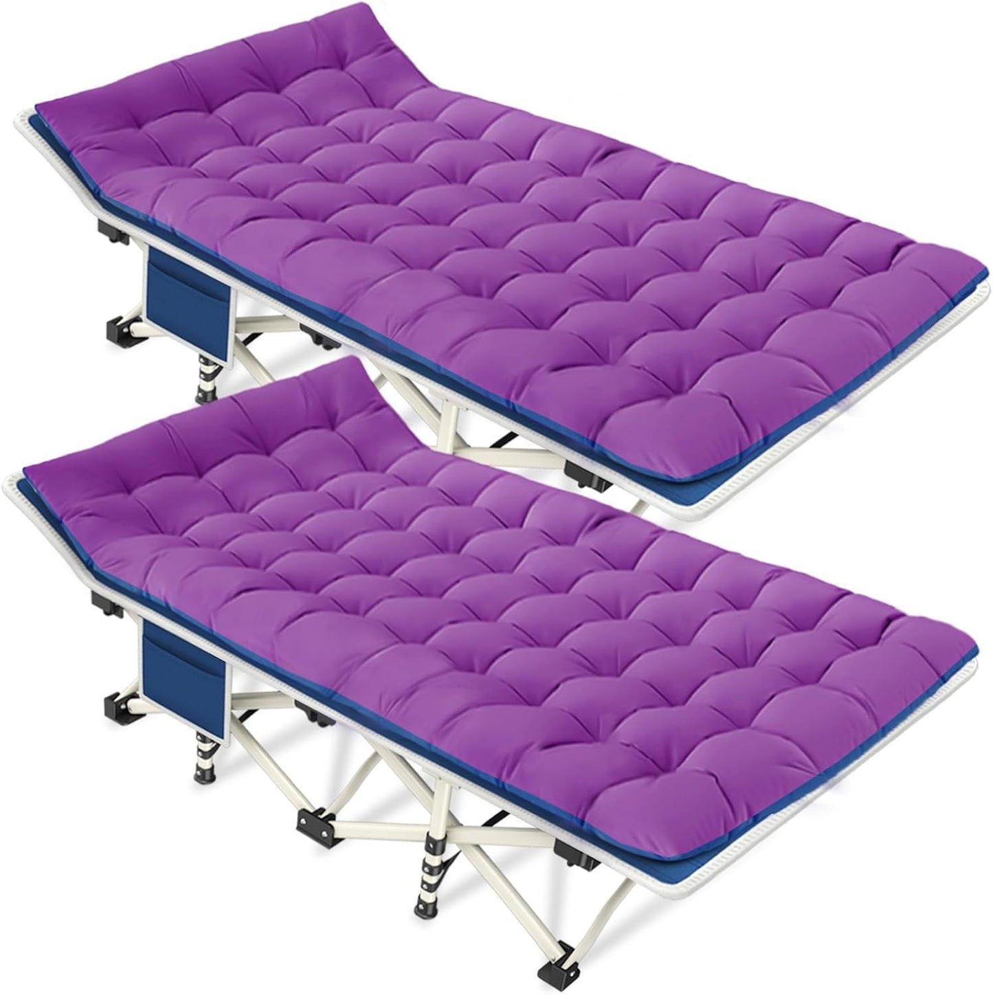 2 Catres Camping con Colchón Plegable Resistentes para