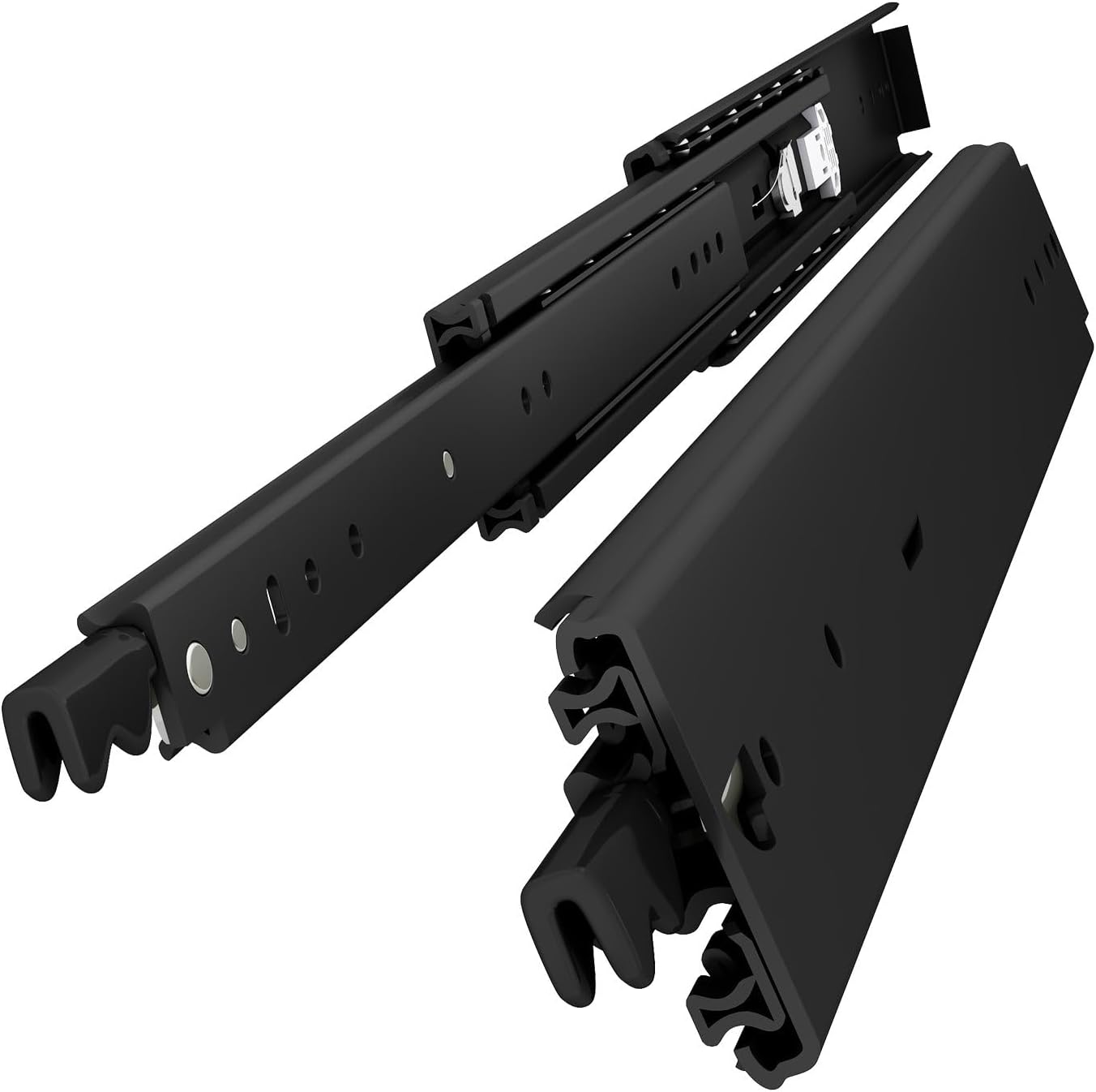 Corredera cajón acero laminado negro 44pulg con cerradura