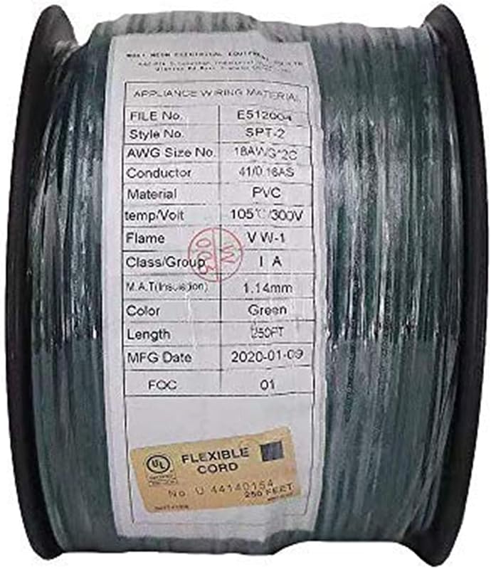 Cable paisaje 18/2 250ft cobre trenzado impermeable verde