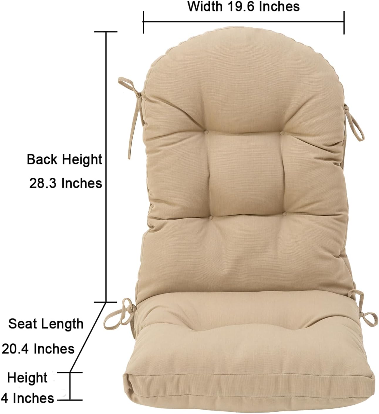 Cojín respaldo alto silla exterior 4uds beige/arena