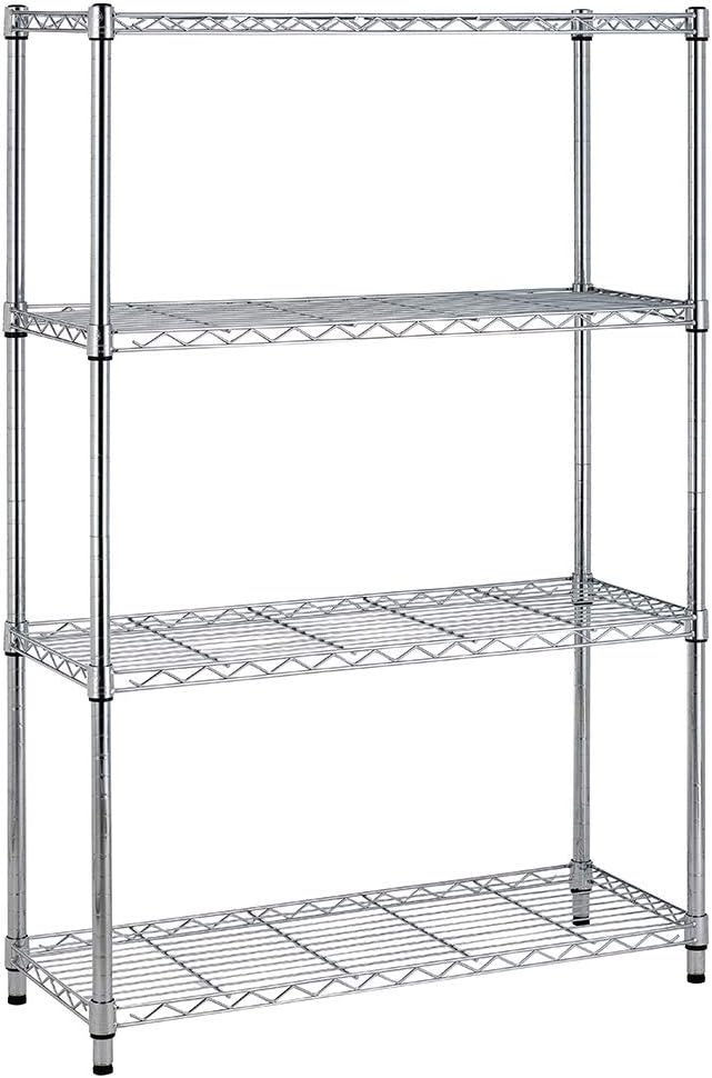 Estantería 4 niveles metal ajustable alambre acero 36x14x54