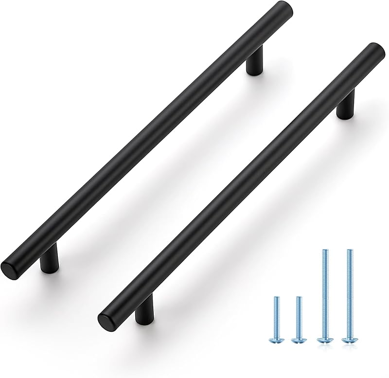 Manijas acero inox negro mate 10" para cajón cocina