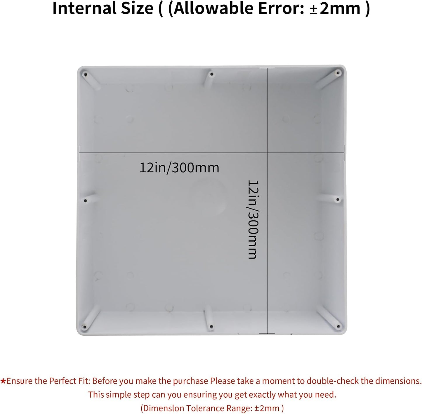 Caja plástico ABS IP65 12x12x6pulg para gabinete