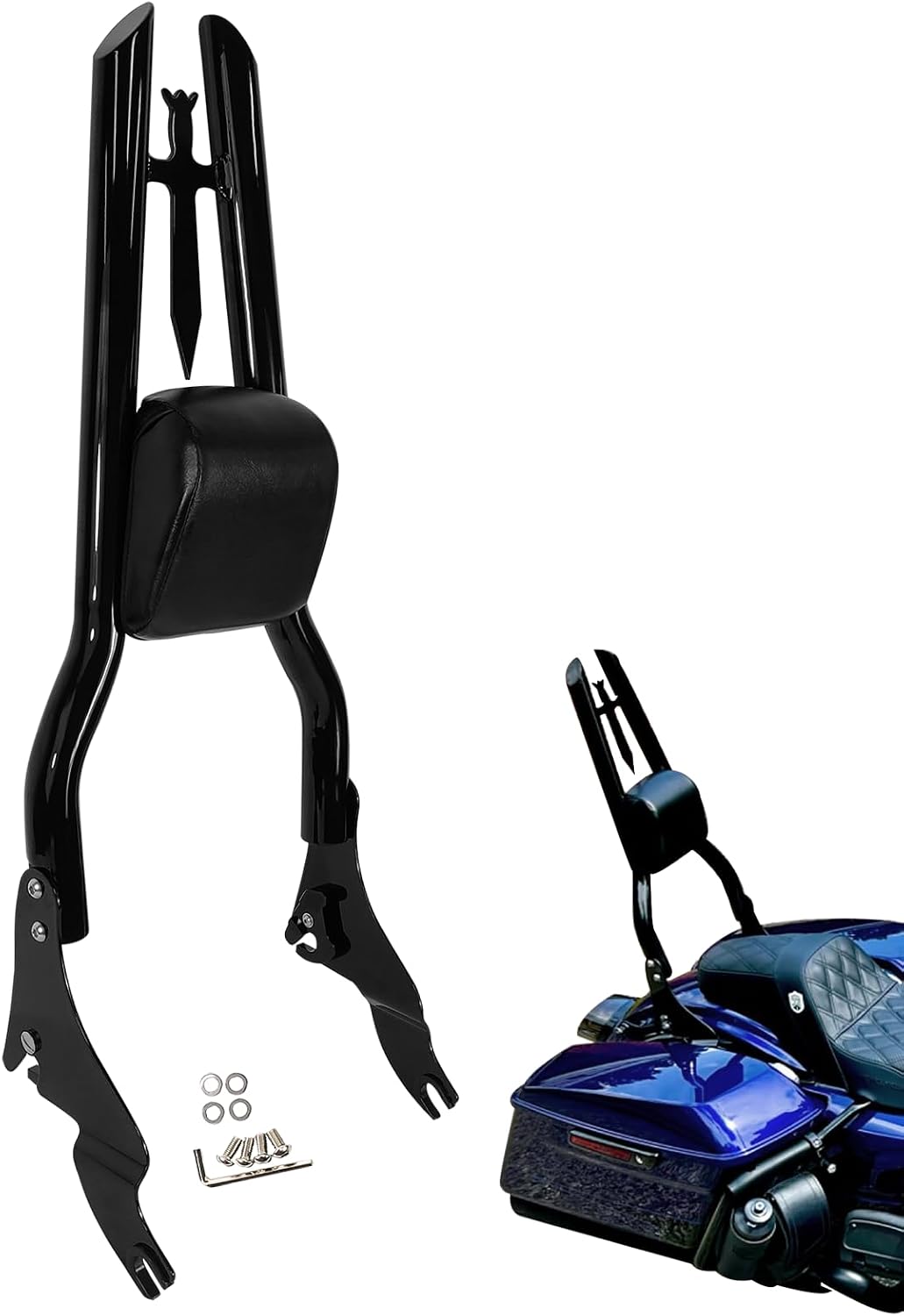 Respaldo pasajero motocicleta 30pulg comp Harley Touring