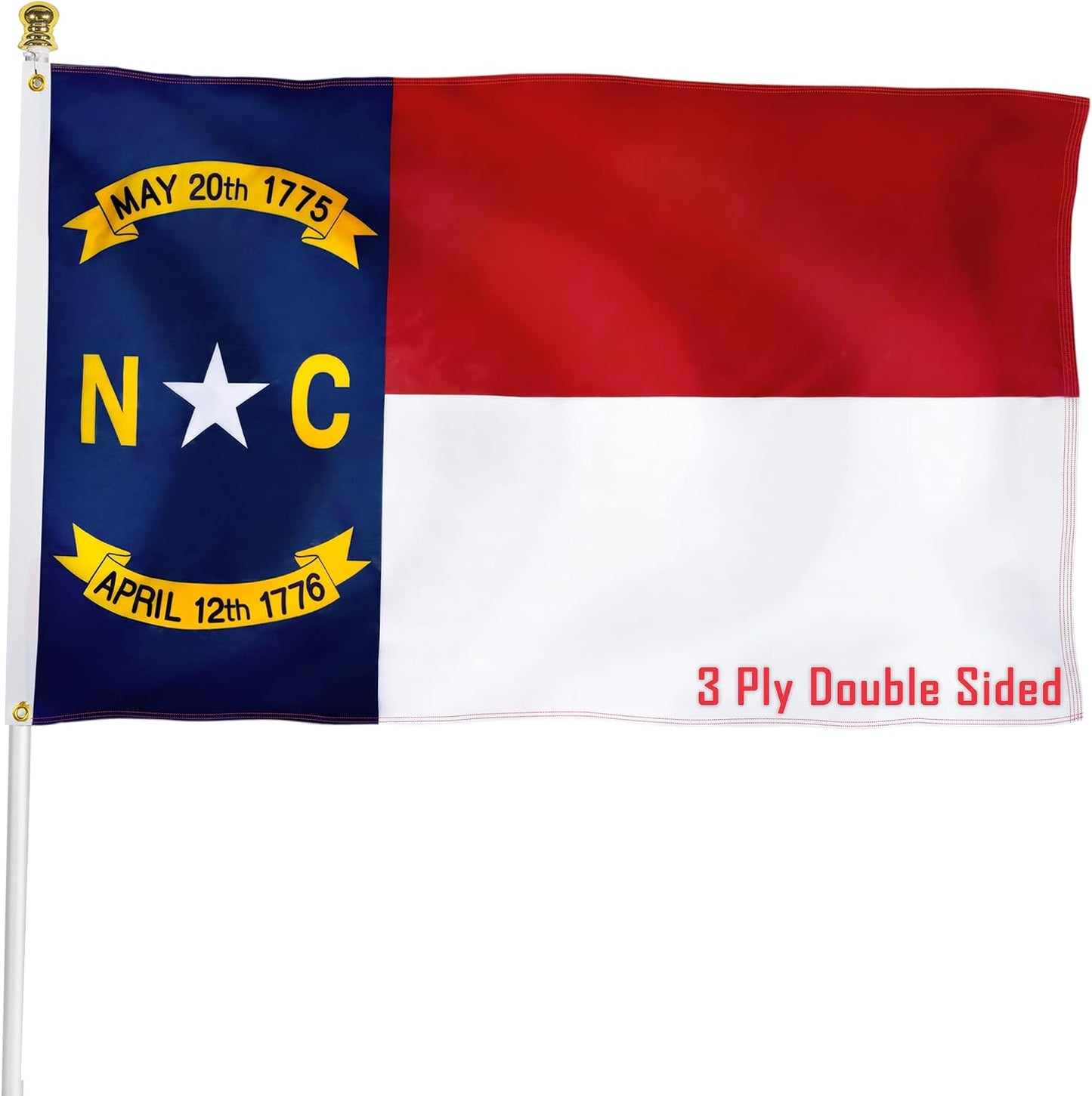 Bandera NC 3x5ft poliéster 3 capas dobladillo