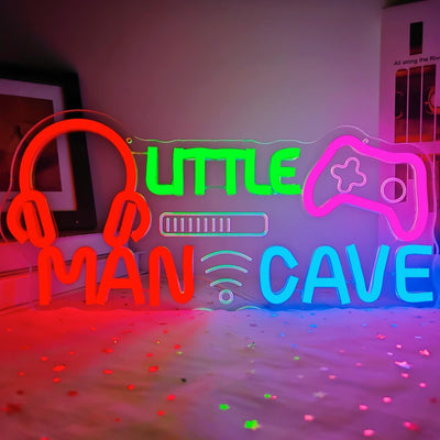 Letrero Neón Little Man Cave para Habitación de Niños
