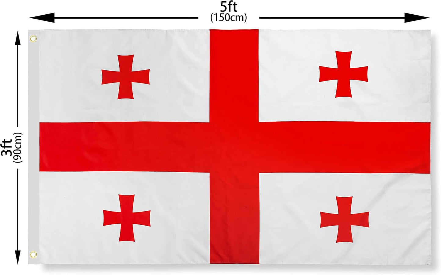 Bandera Georgia 3x5ft de poliéster resistente