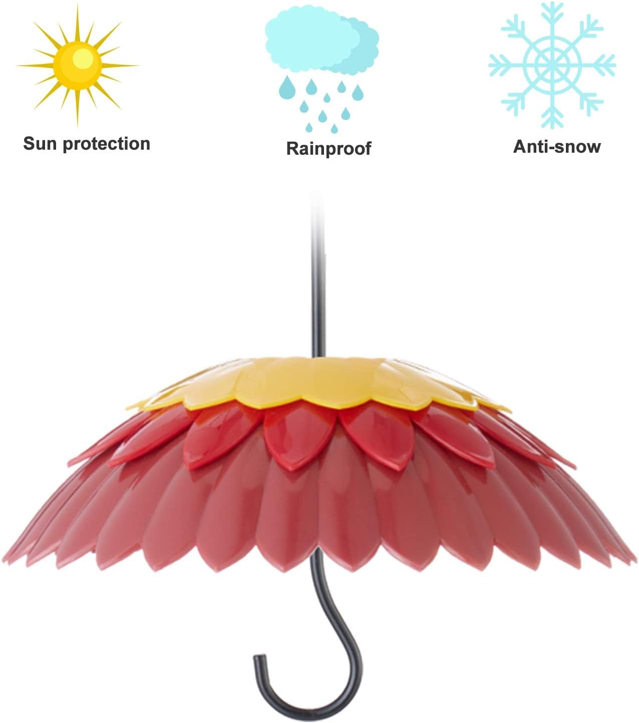 Cubierta protectora comedero pájaros 8pulg deflector rojo