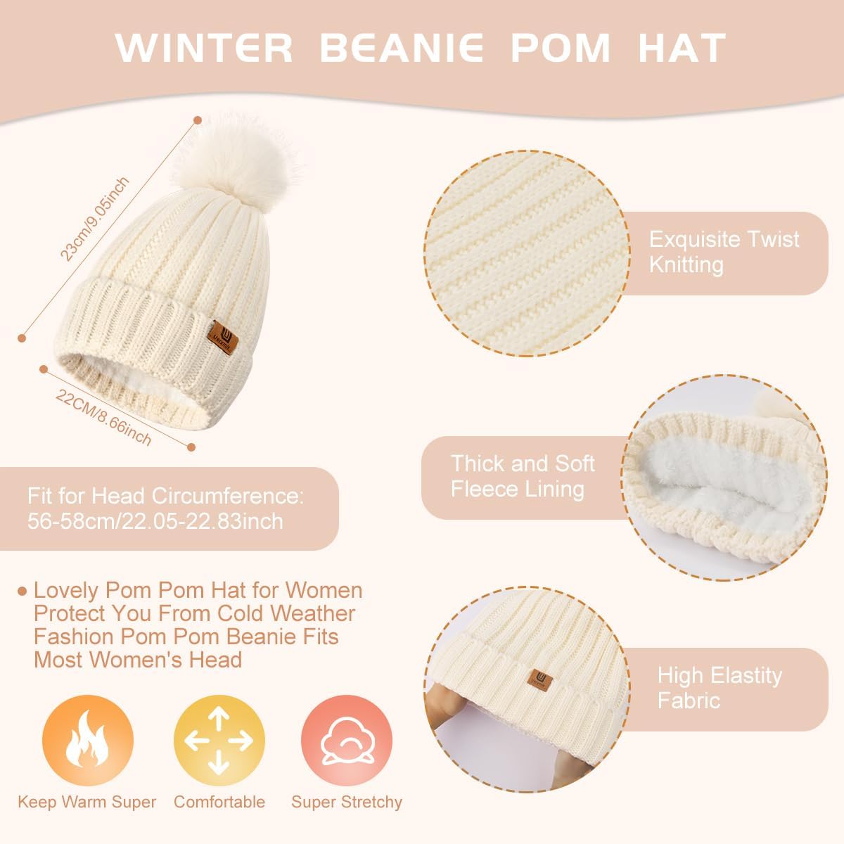 Set 3en1 Gorro Bufanda Guantes Mujer Invierno