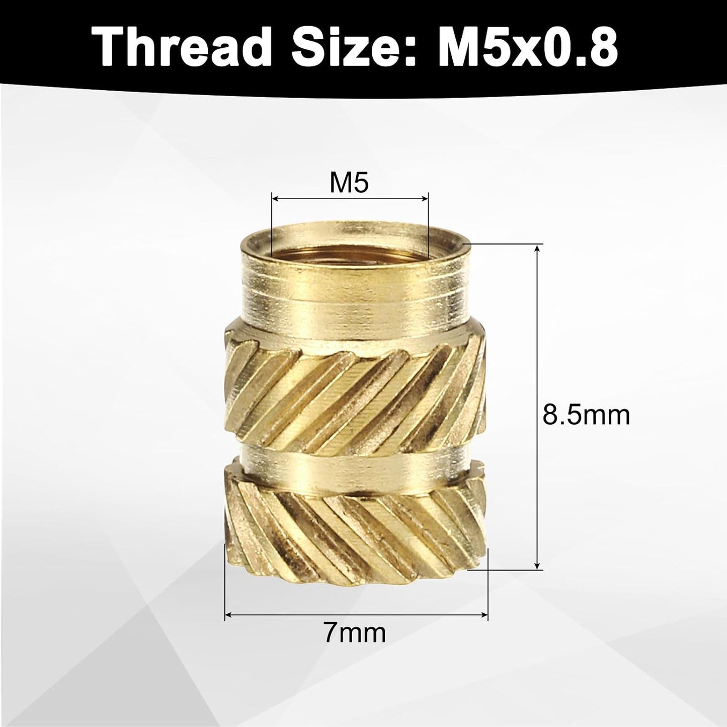 30 Pzas Inserciones M5 Latón para Impresión 3D