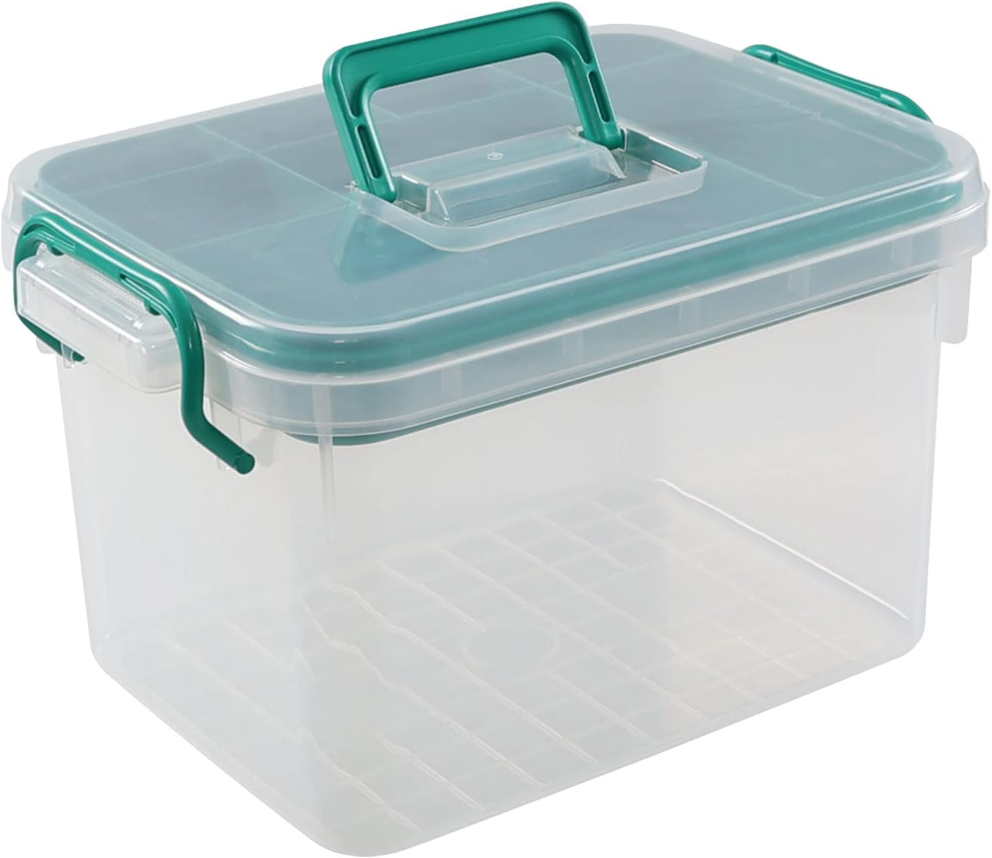 Caja primeros auxilios transparente con tapa y bandeja