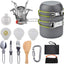Kit utensilios cocina campamento ollas sartenes cuchillo