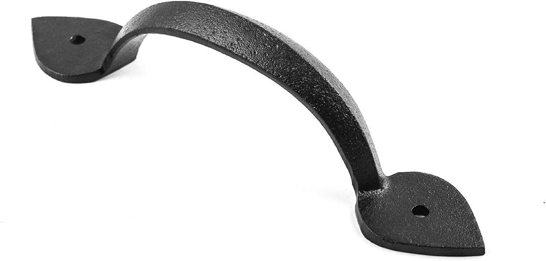 4 Manijas hierro forjado negro 6.7pulg con accesorios