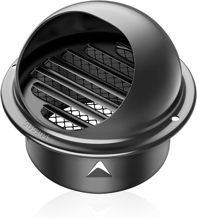 Tapa ventilación pared 6pulg acero inox 304 extractor pintura negra