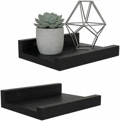 Estantes flotantes madera natural 8x5.5" 2 Pzas