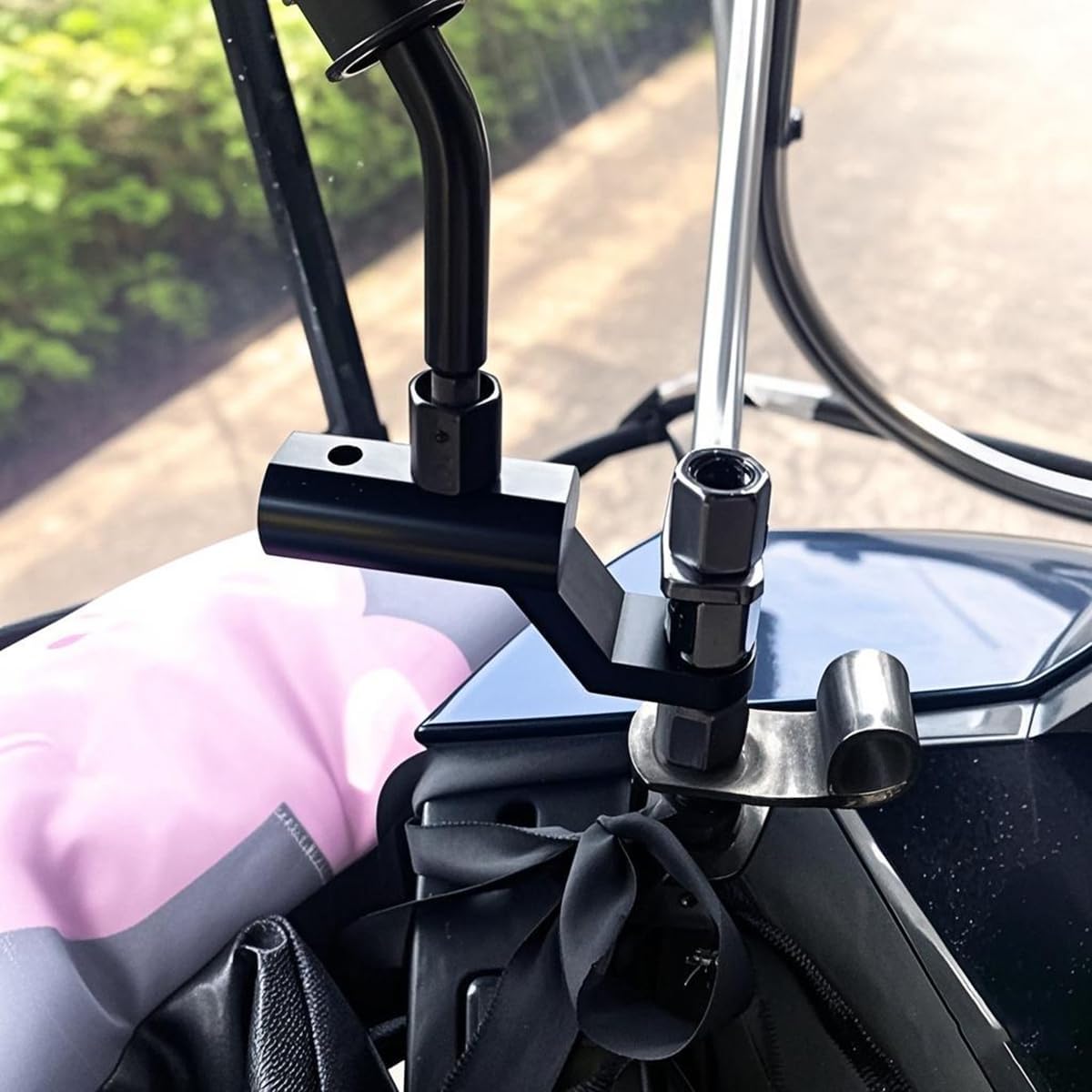 Soporte conversión motocicleta barra extensión espejo USB