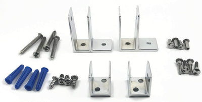 2 Soportes Oreja y 2 U de ZAMAC para Paneles 7/8pulg