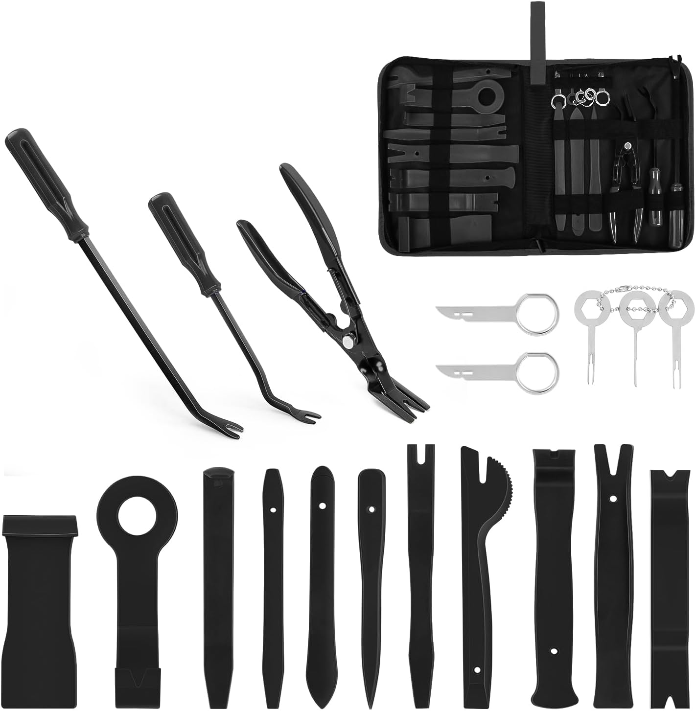 Set 19 herramientas desmontar molduras coche con bolsa