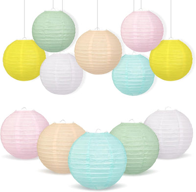 12 Linternas papel pastel 8pulg colgantes decoración aula fiesta