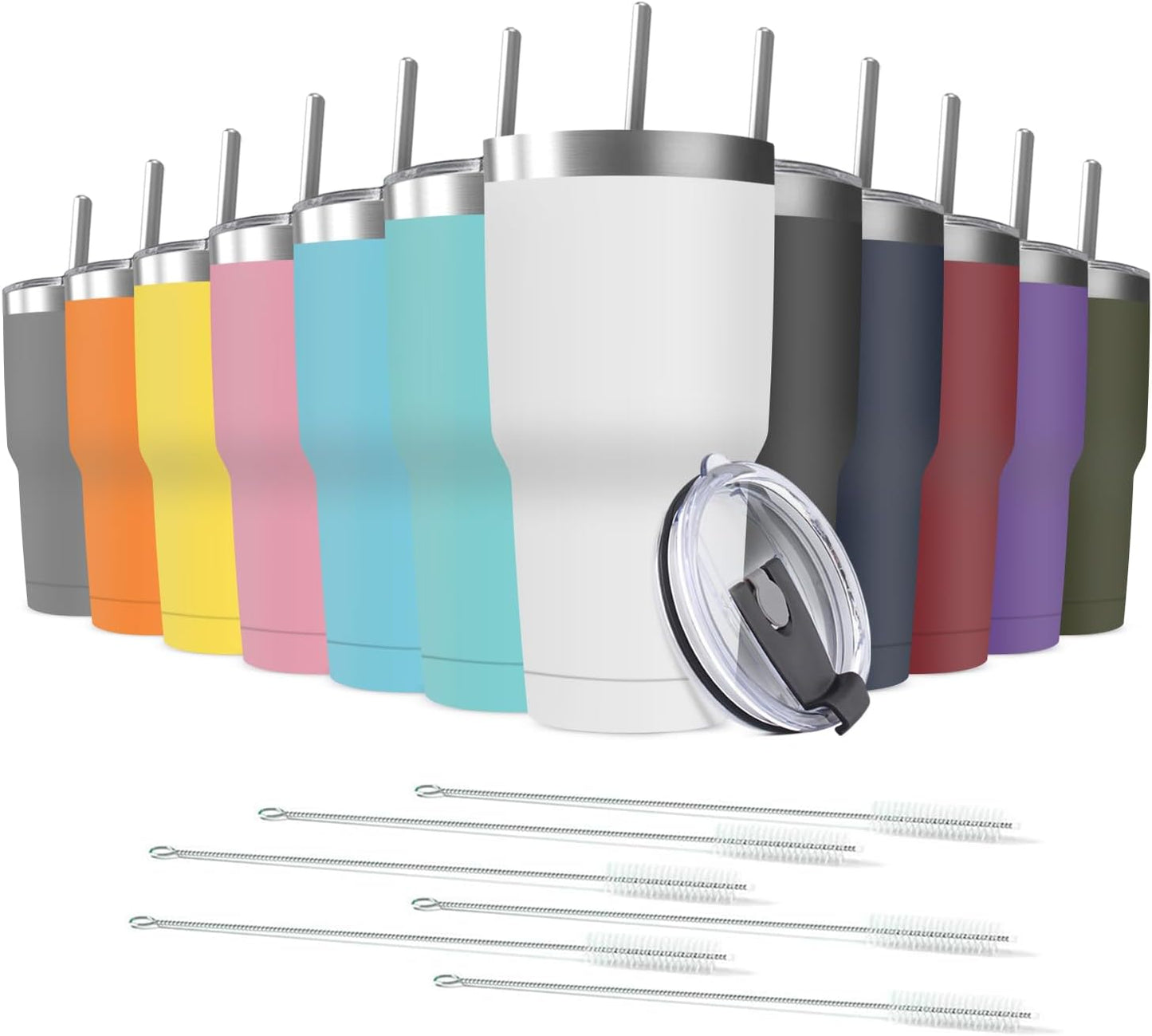 Vaso térmico acero inox 30oz con tapa y pajita