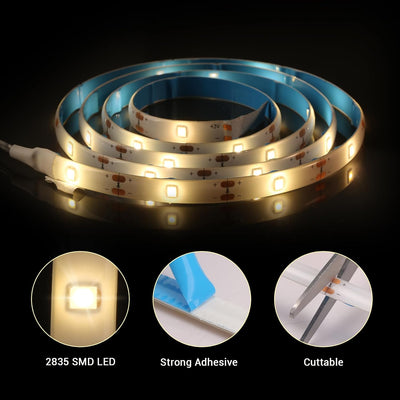 Tira luz LED blanca cálida sensor movimiento 3.3pies impermeable