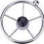 Volante barco acero inox 11pulg eje 3/4 pulg estilo 5 radios