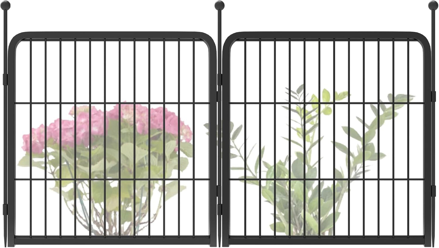 Valla jardín 24pulg x 3.8ft metal negro 2 paneles