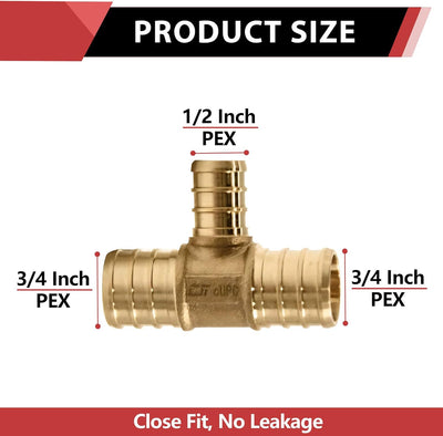 Reductor PEX Latón Barb Crimp 3/4x3/4x1/2